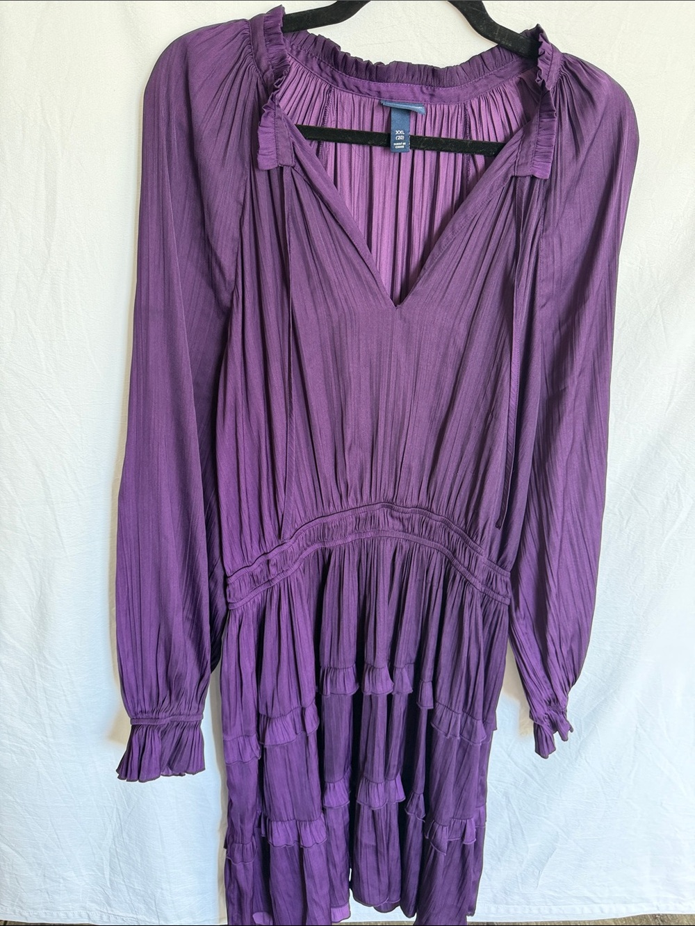Purple Long-Sleeve Tiered Dress - Brand: